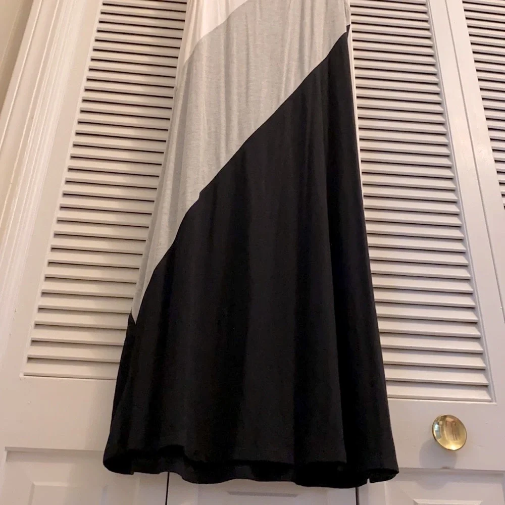 Athleta | Rayon Stretch Diagonal Colorblock Sleeveless Midi Dress (XS) - Picture 7 of 14